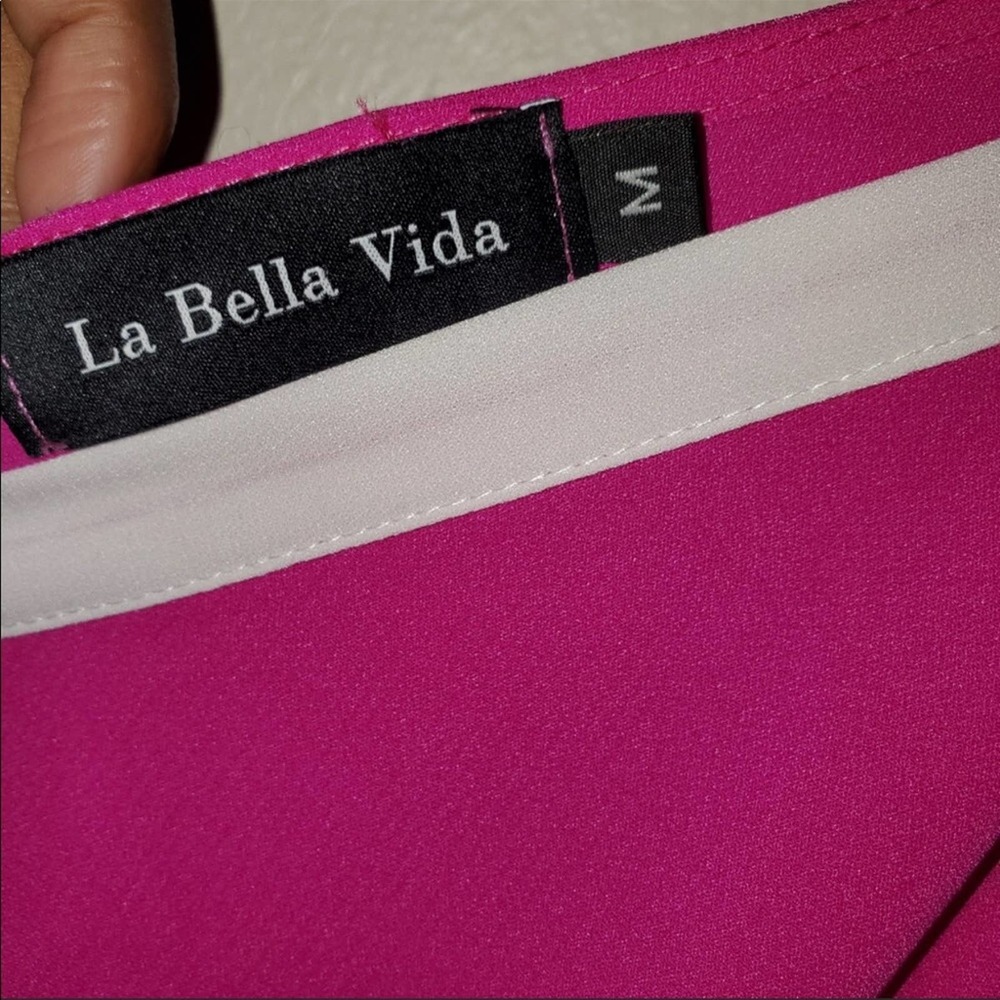 Labella Vida Women’s Asymmetrical Neon   summer sun dress size Medium EUC - Picture 6 of 9